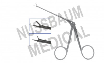 Pince auriculaire de fermeture pour fil McGee, Tige longueur utile 80 mm, Tige ø 1,8mm, distribuée par Nussbaum Médical