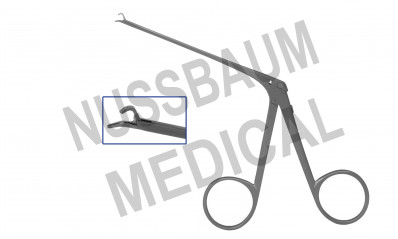 Pince auriculaire de fermeture pour fil Kos, Tige longueur utile 80 mm, Tige ø 1,8 mm, distribuée par Nussbaum Médical