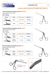 Pince auriculaire de fermeture pour fil Kos, Tige longueur utile 80 mm, Tige ø 1,8 mm, distribuée par Nussbaum Médical