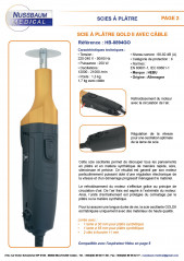 Scie à plâtre GOLD II avec câble distribuée par Nussbaum Médical