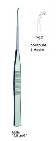 Crochet à phlébectomie de Muller 12,5 cm courbure à droite