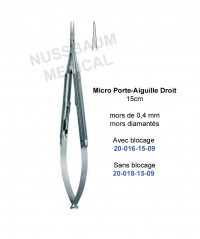 Micro Porte-Aiguille Droit en Titane 15 cm