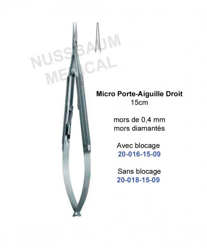 Micro Porte-Aiguille Droit en Titane 15 cm Micro Porte-Aiguille Droit en Titane 15 cm