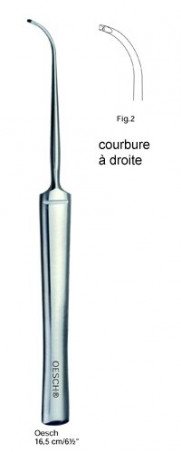 Crochet à phlébectomie 16,5 cm selon Oesch courbure à droite