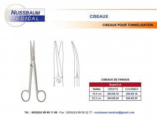 Ciseaux Fanous Supercut pour Tunnelisation distribués par Nussbaum Médical