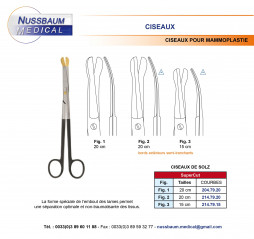 Ciseaux Solz de 20 cm et 15 cm avec bords extérieurs semi-tranchants, Supercut distribués par Nussbaum Médical