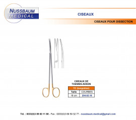 Ciseaux à Dissection Toennis-Adson TC de 18 cm distribués par Nussbaum Médical