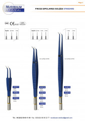Brochure Pinces Bipolaires pour électrochirurgie haute fréquence distribuées par Nussbaum Médical, édition avril 2024, page 3