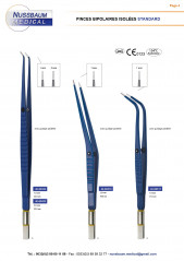 Brochure Pinces Bipolaires pour électrochirurgie haute fréquence distribuées par Nussbaum Médical, édition avril 2024, page 4