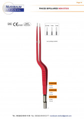 Brochure Pinces Bipolaires pour électrochirurgie haute fréquence distribuées par Nussbaum Médical, édition avril 2024, page 10