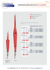 Brochure Pinces Bipolaires pour électrochirurgie haute fréquence distribuées par Nussbaum Médical, édition avril 2024, page 16