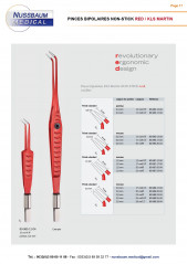 Brochure Pinces Bipolaires pour électrochirurgie haute fréquence distribuées par Nussbaum Médical, édition avril 2024, page 17