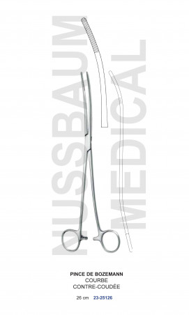 Pince de  Bozeman courbe contre-coudée distribuée par Nussbaum Médical