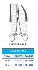 Pince Crile Sans Griffes de 14 et 16 cm distribuée par Nussbaum Médical