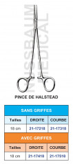 Pince de Halstead Avec et Sans Griffes 18 cm distribuée par Nussbaum Médical