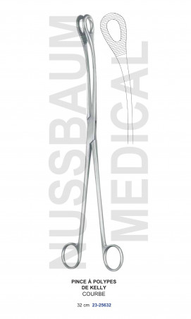 Pince à polypes de Kelly 32cm distribuée par Nussbaum Médical