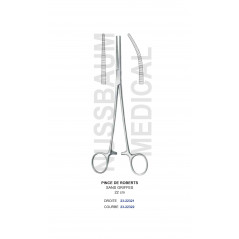Pince de Roberts 22 cm Sans Griffes droite et courbe distribuée par Nussbaum Médical