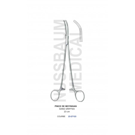 Pince de Moynihan 23 cm Sans Griffes courbe distribuée par Nussbaum Médical