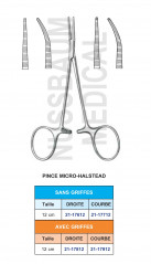 Pince Micro-Halstead avec et sans griffes de 12 cm distribuée par Nussbaum Médical
