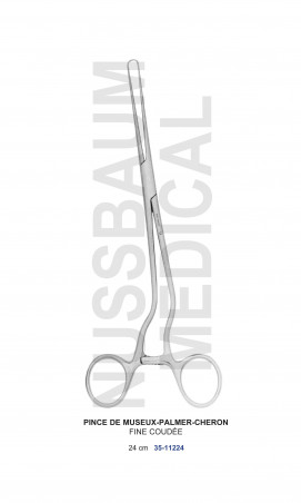 Pince Museux-Palmer-Cheron fine coudée fabiquée en France distribuée par Nussbaum Médical