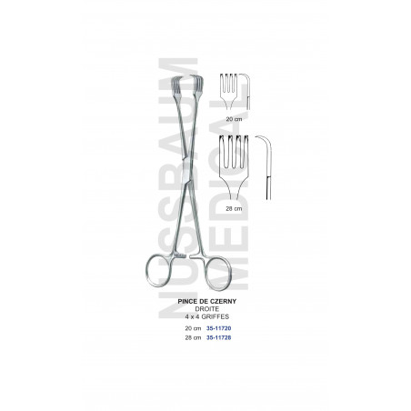 Pince de Czerny 4x4 Griffes distribuée par Nussbaum Médical