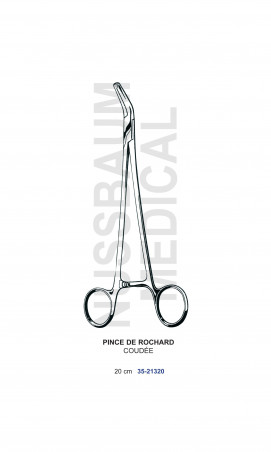 Pince de Rochard coudée de 20 cm fabriquée en France distribuée par Nussbaum Médical