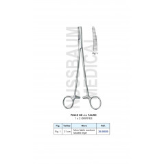 Pince JL Faure 1x2 Griffes modèle léger 21cm distribuée par Nussbaum Médical