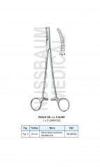 Pince JL Faure 1x2 Griffes modèle fort 23 cm distribuée par Nussbaum Médical
