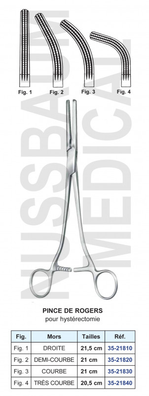 Pince Rogers pour hystérectomie