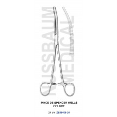 Pince de Spencer-Wells Courbe 24cm pour hystérectomie distribuée par Nussbaum Médical