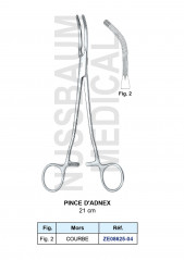 Pince d'Adnex Courbe de 21 cm pour hystérectomie distribuée par Nussbaum Médical