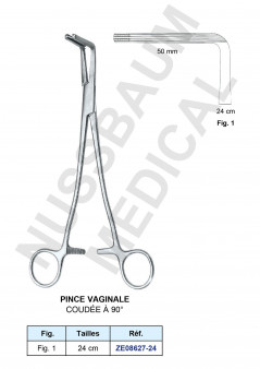 Pince Vaginale Coudée à 90 degrés