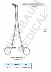 Pince Vaginale 30 cm Coudée à 90 degrés pour hystérectomie distribuée par Nussbaum Médical