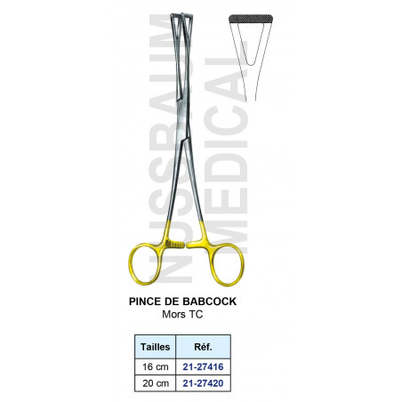 Pince de Babcock mors tungstène (TC) distribuée par Nussbaum Médical