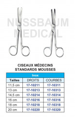 Ciseaux Mousses (Médecin) Droits et Courbes