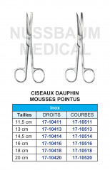 Ciseaux Dauphin Mousses Pointus Droits et Courbes  distribués par Nussbaum Médical