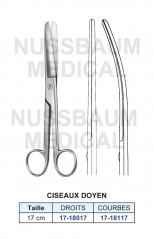 Ciseaux Doyen Droits et Courbes de 17 cm distribués par Nussbaum Médical
