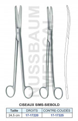 Ciseaux Sims-Siebold droits et contre-coudés de 24,5 cm distribués par Nussbaum Médical