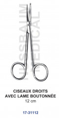 Ciseaux droits avec lame boutonnée