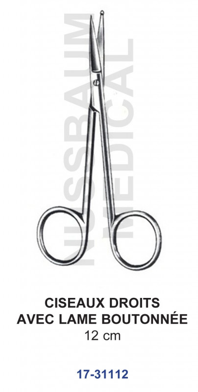 Ciseaux droits avec lame boutonnée