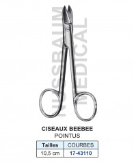 Ciseaux Beebee Pointus de 10,5 cm Courbes distribués par Nussbaum Médical