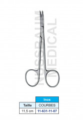 Ciseaux à Iridectomie Inox Courbes de 11,5 cm distribués par Nussbaum Médical