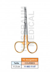 Ciseaux à Iridectomie TC Courbes de 11,5 cm distribués par Nussbaum Médical