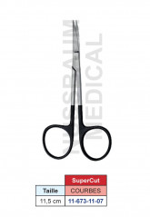 Ciseaux à Iridectomie SuperCut Courbes de 11,5 cm distribués par Nussbaum Médical