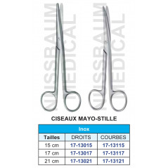 Ciseaux Mayo-Stille droits et courbes en inox distribués par Nussbaum Médical