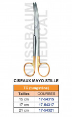Ciseaux Mayo-Stille courbes TC distribués par Nussbaum Médical