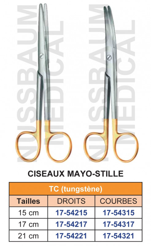 Ciseaux Mayo-Stille tungstène TC