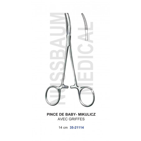 Pince de Baby-Mikulicz avec Griffes distribuée par Nussbaum Médical