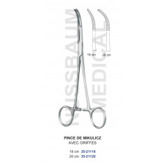 Pince de Mikulicz de 18 et 20 cm avec Griffes distribuée par Nussbaum Médical