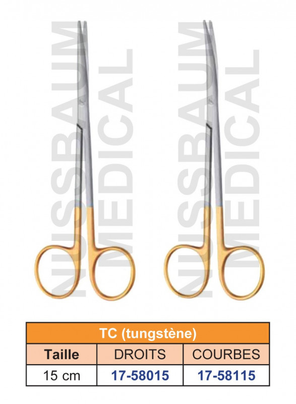 Ciseaux Metzenbaum Délicats Fins tungstène TC